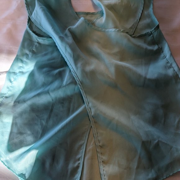 Mint Green Sheer Sleeveless Blouse - Picture 5 of 5